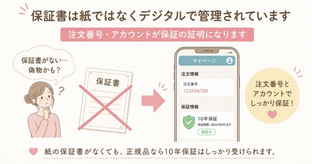 コアラマットレス 保証書 ない 注文番号 デジタル管理