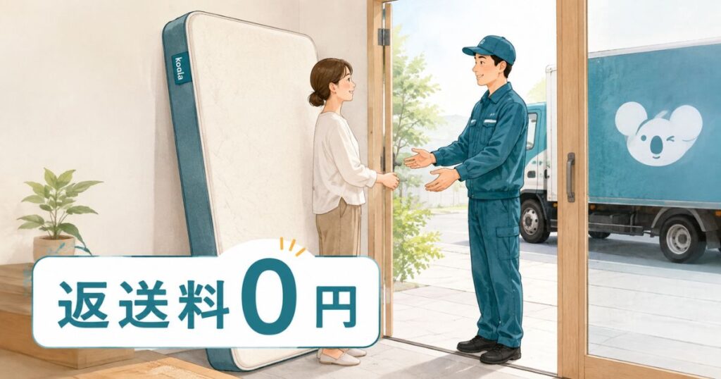 コアラマットレスを120日返品で玄関先から無料で引き取ってもらう様子
