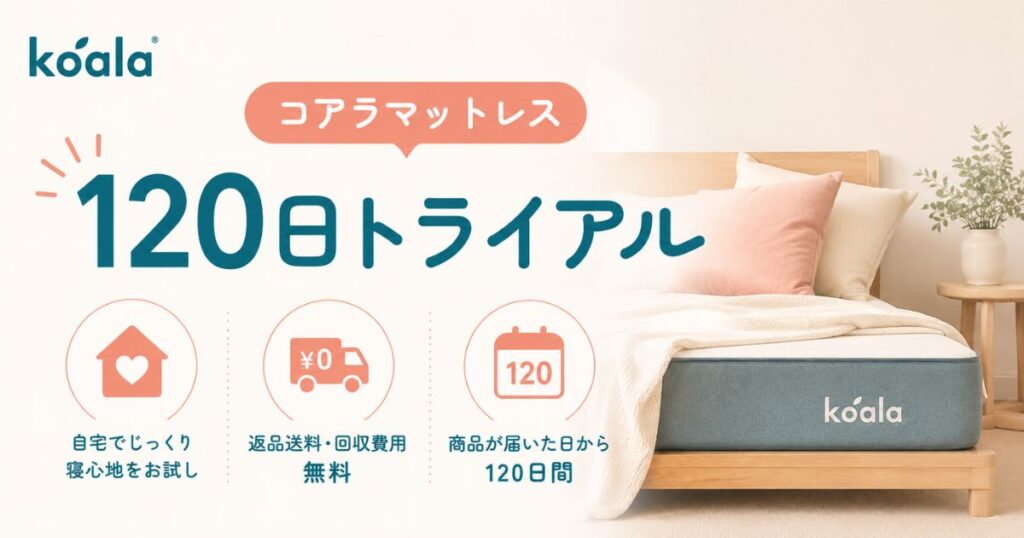コアラマットレスの120日トライアル｜返品無料・梱包不要！条件と返金までの流れ