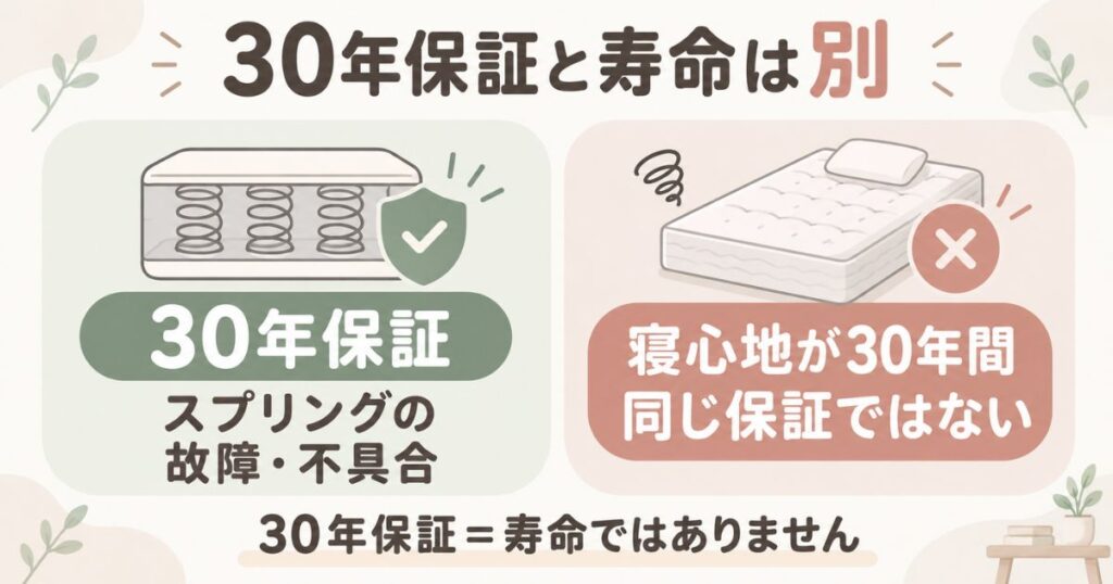 ニトリNスリープの30年保証はスプリングの故障や不具合が対象