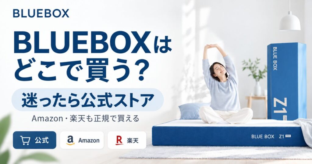 BLUEBOX（ブルーボックス）はどこで買う？購入特典豊富は公式ストアがおすすめ！Amazon・楽天との違いを実額比較