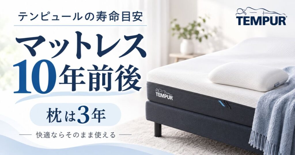 テンピュールのマットレスの寿命は10年前後！枕は3年！10年後も使い続ける目安と買い替え時期